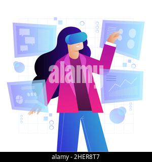 Gradient metaverse illustration Vector illustration. Stock Vector