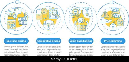 Pricing methods blue circle infographic template Stock Vector
