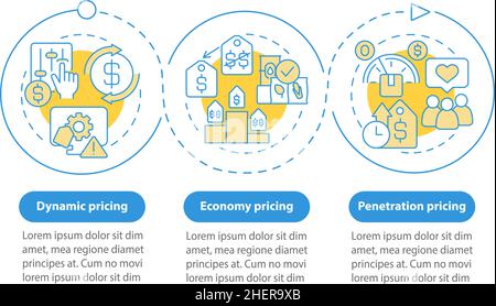 General pricing methods blue circle infographic template Stock Vector