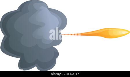 Gun flash smoke icon cartoon vector. Shot effect. Fire weapon Stock Vector