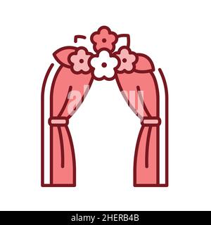 Wedding arch color line icon. Event service. Isolated vector element. Outline pictogram for web page, mobile app, promo. Stock Vector
