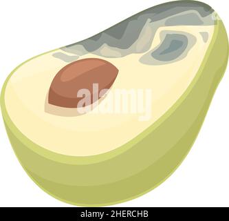 Contaminated avocado icon cartoon vector. Fruit bacteria. Food virus Stock Vector