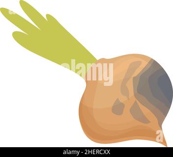 Contaminated onion icon cartoon vector. Food bacteria. Virus contamination Stock Vector