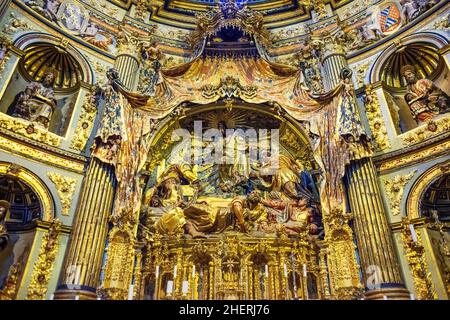 Inside of the Sacred Chapel of the Savior. Ubeda, Andalusia, Spain.  Sacra Capilla del Salvador del Mundo. XVIth century chapel of the Savior, Vazquez Stock Photo