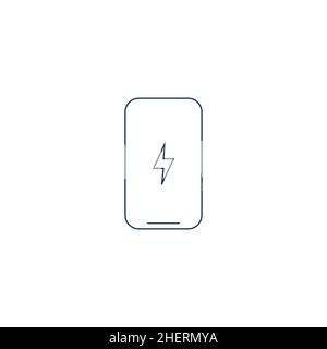 Smartphone charging battery outline icon. Stock vector illustration isolated Stock Vector