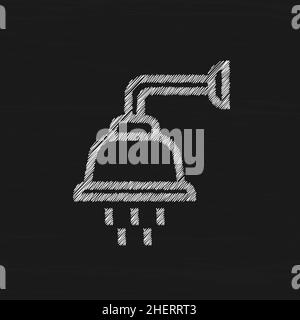 Shower white sketch vector icon. Shower icon page symbol for your web site design Stock Vector