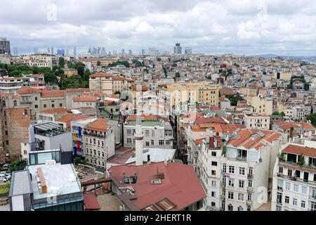 View from Galata Tower, Galata, Karakoey, Beyoglu, Istanbul, Istanbul Province, Turkey Stock Photo