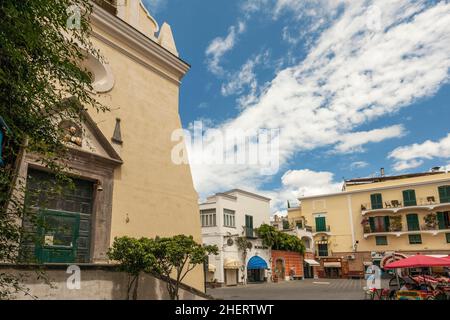 Church Chiesa di San Gaetano, San Gaetano Square, Forio Port, Ischia, Naples, Campania, Italy Stock Photo