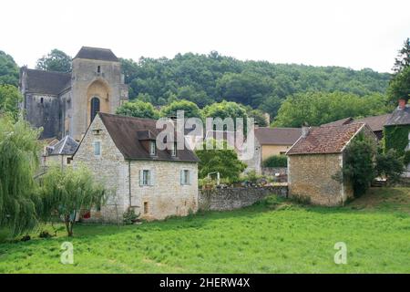village (saint-amand de coly) in france Stock Photo