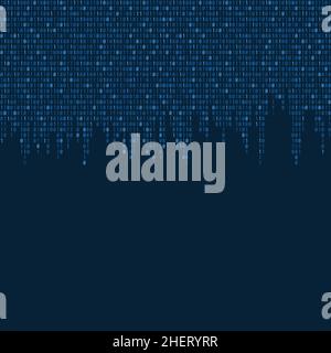 Binary code seamless vector texture with copyspace. Abstract blue binary background. Stock Vector