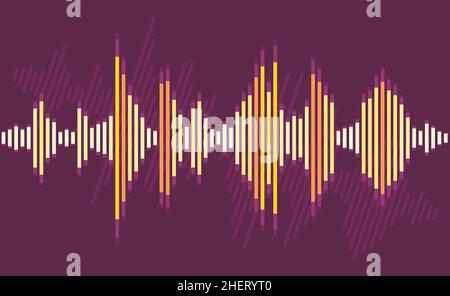 Audio levels cool vector. Sound wave display. Audio waveform graphics. Stock Vector