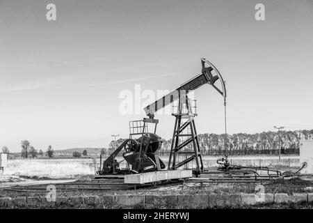 Production of mineral oil on the german island Usedom Stock Photo