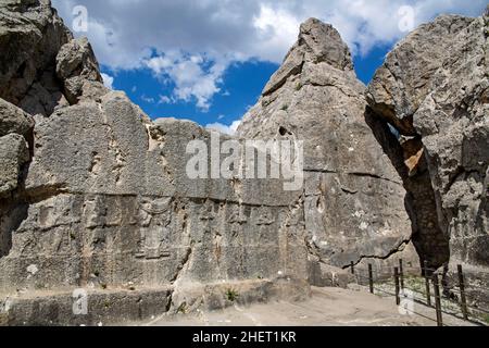 Procession of the Hittite Pantheon, Yazilikaya, Rock Sanctuary of the Hittites, Turkey, Yazilikaya, Turkey Stock Photo