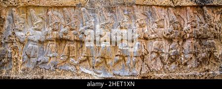 Procession of the Hittite Pantheon, Yazilikaya, Rock Sanctuary of the Hittites, Turkey, Yazilikaya, Turkey Stock Photo