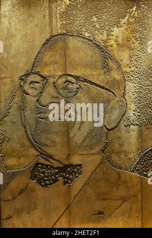 President Harry S. Truman, etched magnesium plate, 33rd U.S. President,  Texas. Stock Photo