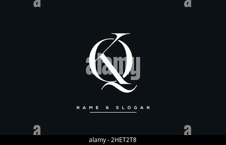 KQ, QK, Q, K Letters Abstract Logo Monogram Stock Vector