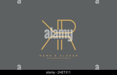 KR, RK, K, R Minimal Logo Monogram Template Stock Vector