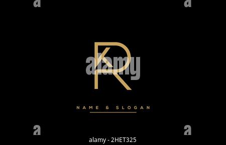 KR, RK, K, R Minimal Logo Monogram Template Stock Vector