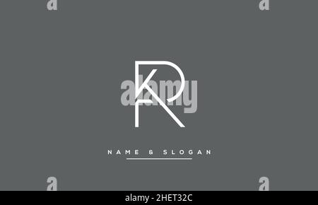 KR, RK, K, R Minimal Logo Monogram Template Stock Vector
