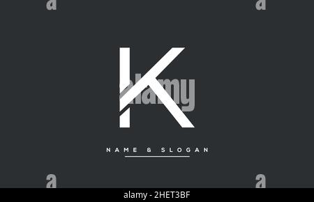 KT, TK, K, T Letters Abstract Logo Monogram Stock Vector