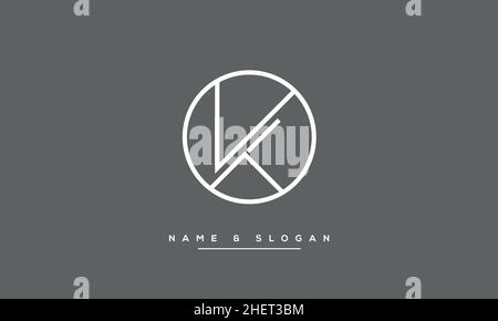 KT, TK, K, T Letters Abstract Logo Monogram Stock Vector