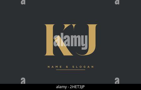 KU, UK, K, U Letters Abstract Logo Monogram Stock Vector