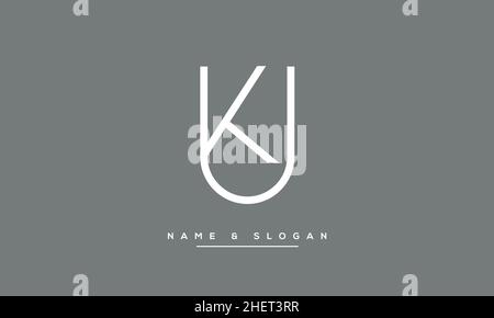 KU, UK, K, U Letters Abstract Logo Monogram Stock Vector