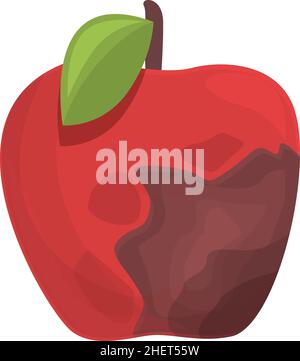 Contaminated apple icon cartoon vector. Food bacteria. Fruit virus Stock Vector