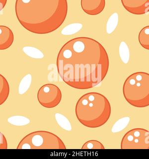 Seamless pattern with caviar with rice Japanese food, cartoon caviar with rice in a flat style, textile seamless pattern. Stock Vector