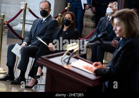 U.S. Sen. Kamala D. Harris (D-Calif.) makes special remarks during the ...