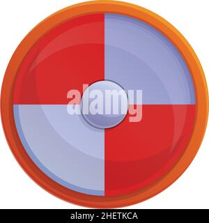 Gameplay round shield icon cartoon vector. Game ui. Casino machine Stock Vector