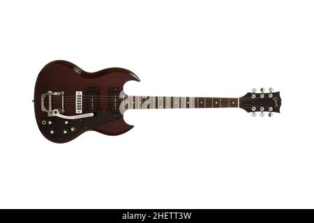 1972 Gibson SG Pro Cherry Electric Guitar Stock Photo