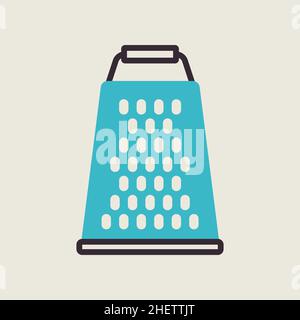 Grater vector color flat icon. Kitchen appliance. Graph symbol for cooking web site design, logo, app, UI Stock Vector