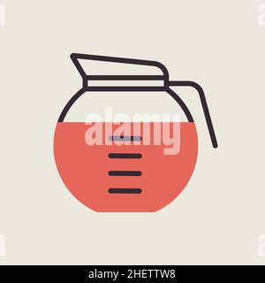 Coffee maker vector color flat icon. Kitchen appliance. Graph symbol for cooking web site design, logo, app, UI Stock Vector