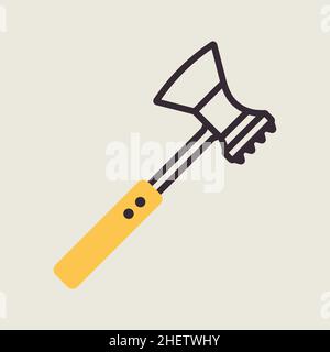 Meat hammer vector color flat icon. Kitchen appliance. Graph symbol for cooking web site design, logo, app, UI Stock Vector