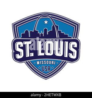 St. Louis shield logo. Saint Louis Vector and illustration. Stock Vector