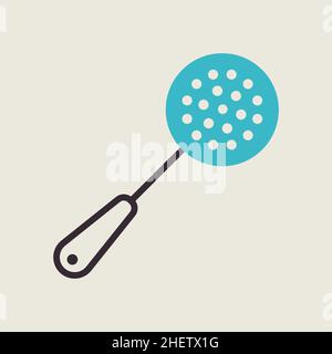Skimmer vector color flat icon. Kitchen appliance. Graph symbol for cooking web site design, logo, app, UI Stock Vector