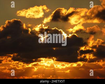 Atmospheric sunset at Borkum island Stock Photo