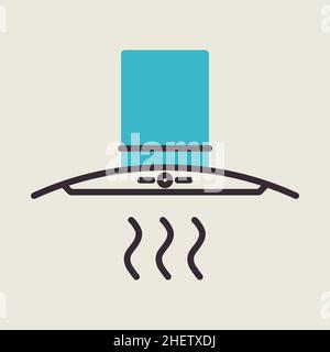 Kitchen hood vector color flat icon. Electric kitchen appliance. Graph symbol for cooking web site design, logo, app, UI Stock Vector