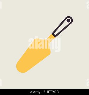 Cake and pie server utensil vector color flat icon. Kitchen appliances. Graph symbol for cooking web site design, logo, app, UI Stock Vector