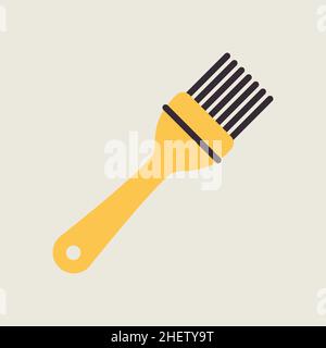 Silicone cooking brush vector color flat icon. Kitchen appliances. Graph symbol for cooking web site design, logo, app, UI Stock Vector