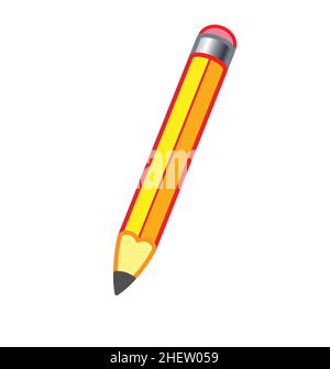 cartoon lead pencil with eraser vector isolated on white background Stock Vector