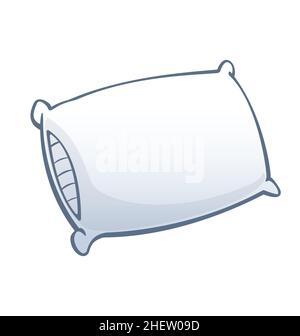 soft white cartoon pillow isolated on white background Stock Vector