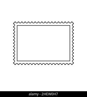 simple classic postage stamp outline lineart vector isolated on white background Stock Vector