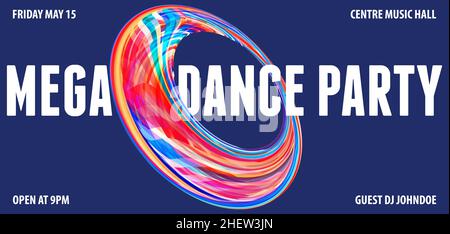 Bright motley multicolored ring-shaped design element for catchy headline. Vector graphics Stock Vector