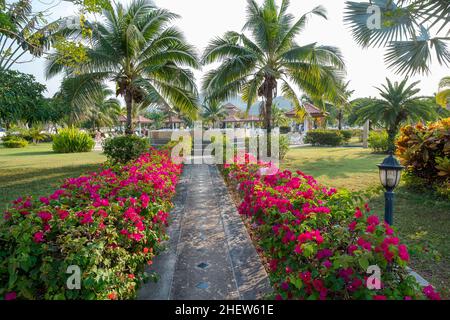 Manora Village is one of many gated communities for foreigners in the Hua Hin area of Thailand. Stock Photo