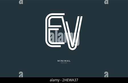 Alphabet letter icon logo EV Stock Vector