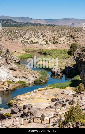 hot springs at hot creek geological site near mammouth Stock Photo