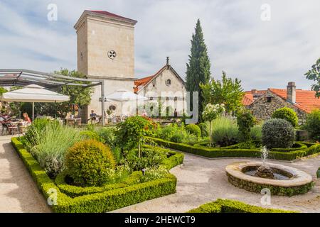 SIBENIK, CROATIA - MAY 25, 2019: Saint Lawrence Monastery garden in Sibenik, Croatia Stock Photo
