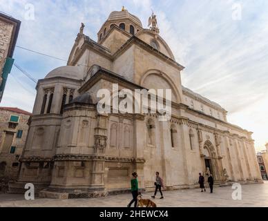 SIBENIK, CROATIA - MAY 25, 2019: Cathedral of Saint James in Sibenik, Croatia Stock Photo